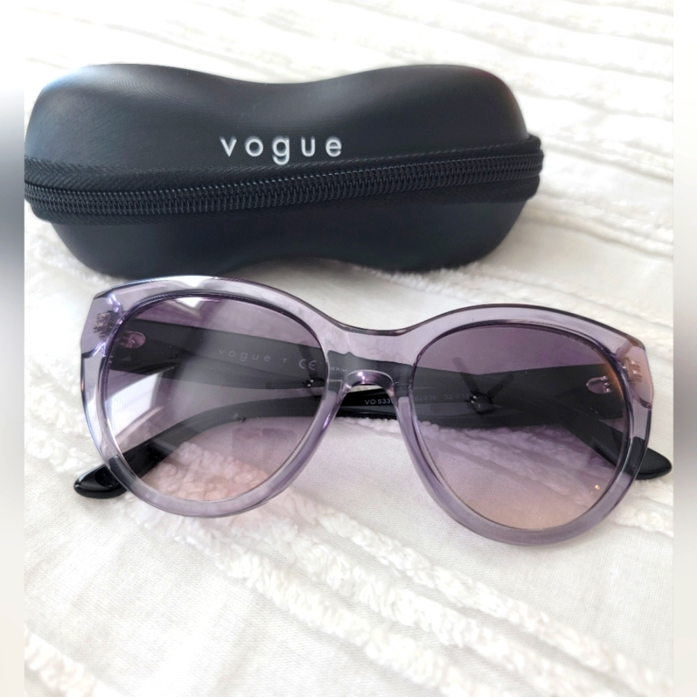 VOGUE sunglasses with original case. Prefect condition. Never worn. Lavender.